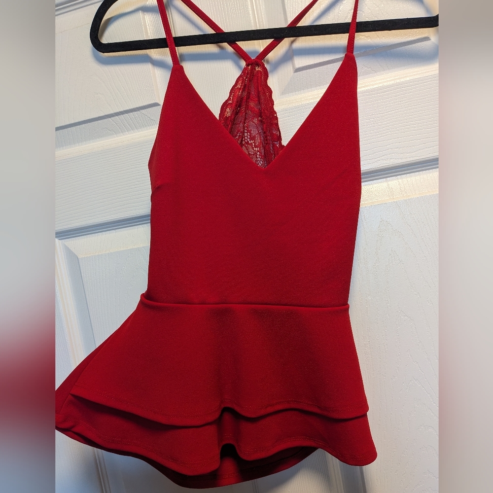 Red lace top